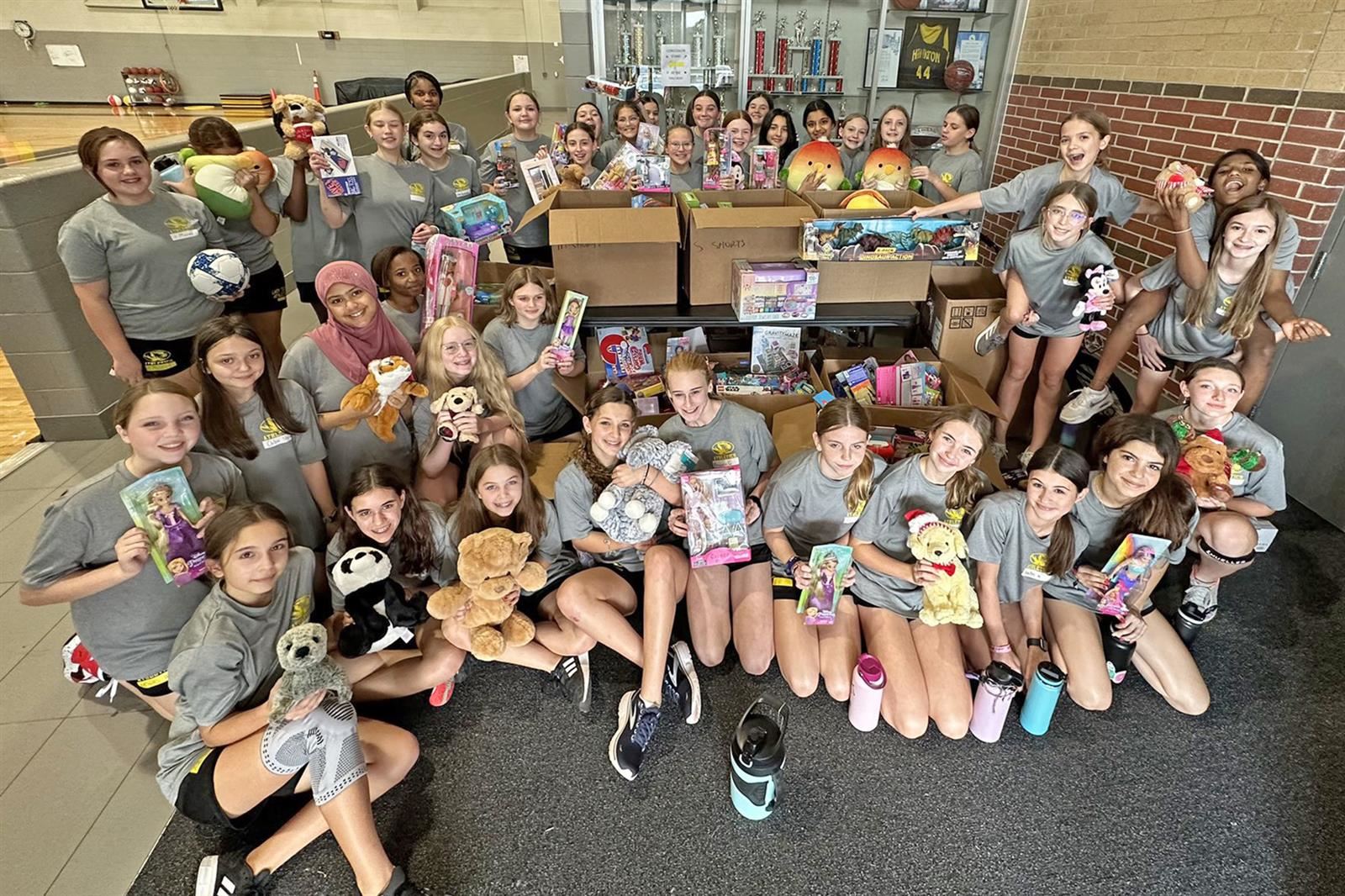 Hamilton Middle School participates in CALI BEAR toy drive.